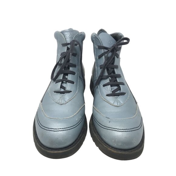 Vintage Paraboot Leather Lace-Up Ankle Boots US 7 Blue Rubber Sole Casual Shoes - Picture 2 of 10